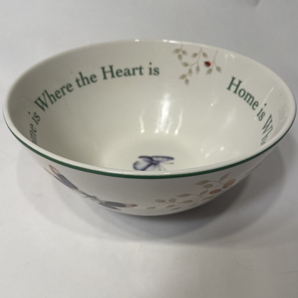 Lenox Butterfly Meadow 7  1/8"  Bowl "Home is where the heart is" 3 1/4 High